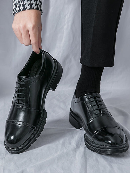 Derbies Classiques en Cuir Noir pour Homme